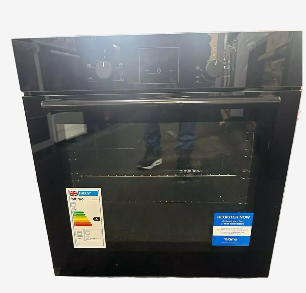 Altimo 80liter Built In Single Oven With Digital Clock Display In Black- BIS0FB - Image 1