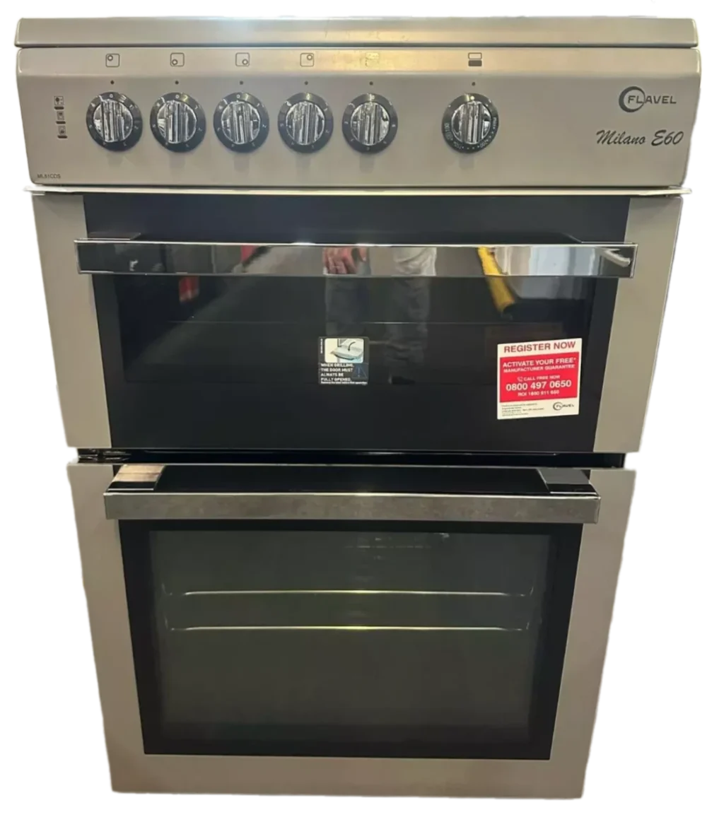 Flavel Milano 60cm Electric Ceramic Cooker With Two Cavities In Silver - ML61CDS - Image 1