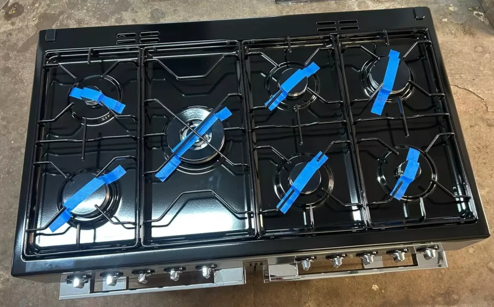 Flavel 100cm Dual Fuel Range Cooker With 4 Cavities In Silver & Chrome- MLN10FRS - Image 11