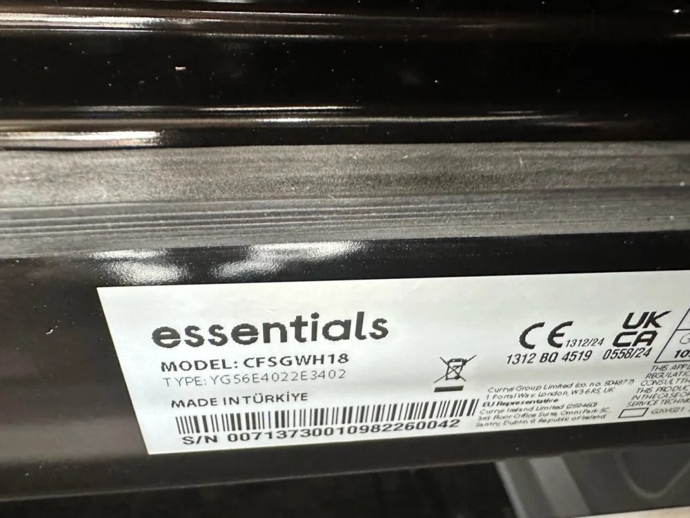 Essentials 50 cm Full Gas Cooker WIth Integrated Grill In White - CFSGWH18- EB25 - Image 9