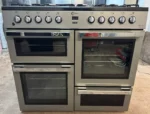 Flavel 100cm Dual Fuel Range Cooker With 4 Cavities In Silver & Chrome- MLN10FRS - Image 2