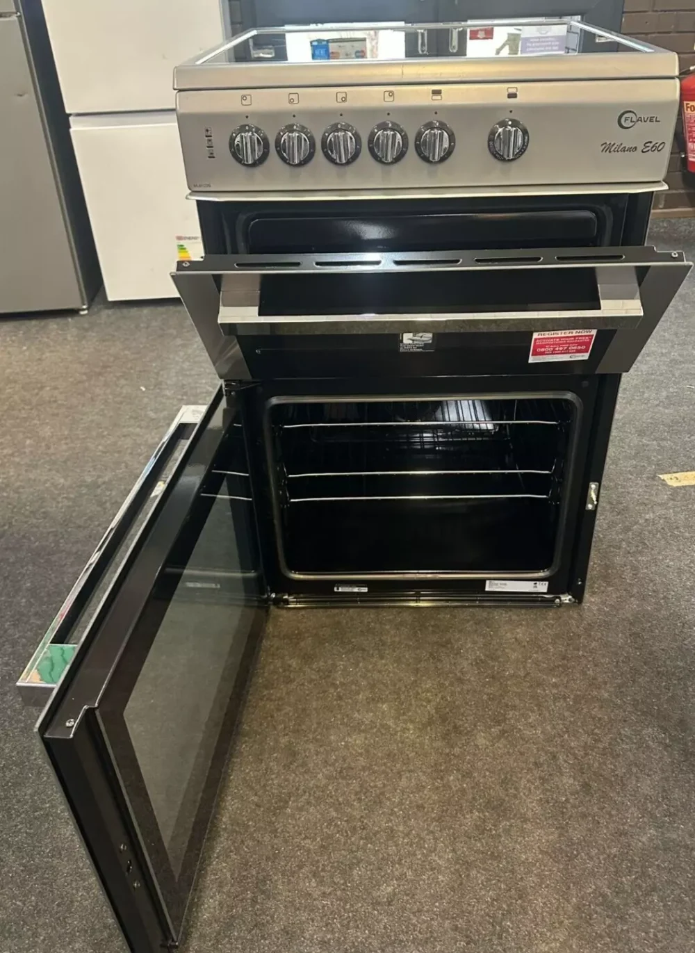 Flavel Milano 60cm Electric Ceramic Cooker With Two Cavities In Silver - ML61CDS - Image 10