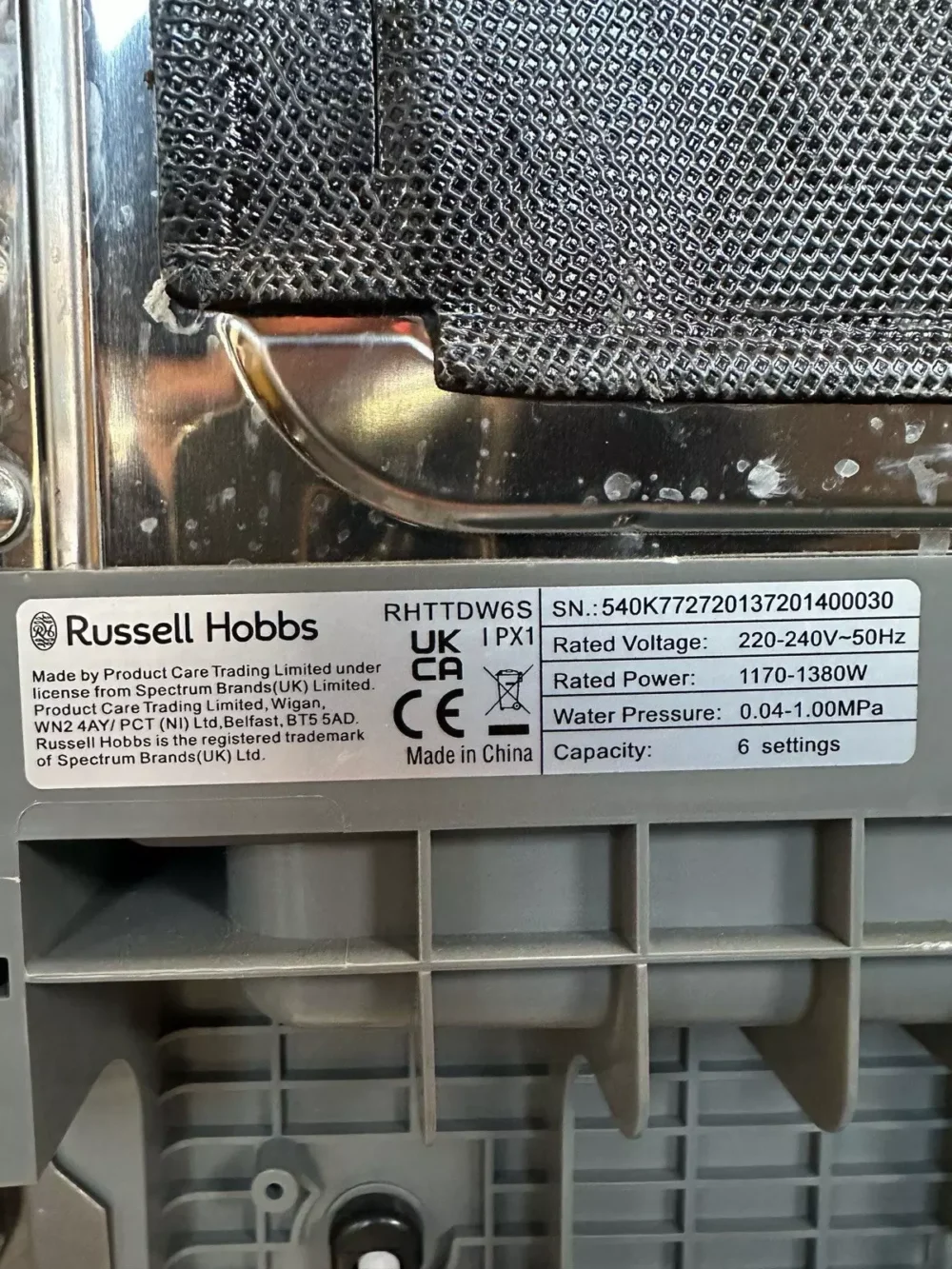 Russell Hobbs Freestanding Table Top Dishwasher 6 Settings In Silver - RHTTDW6S - Image 2