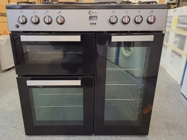 FLAVEL MLN9FRS 90 cm Dual Fuel Range Cooker – Silver & Black