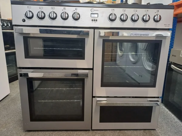 Flavel MLN10FRS Dual Fuel Range Cooker in Silver and Chrome finish