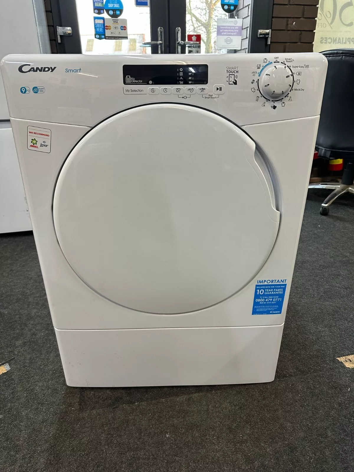 s-l1600 - 2025-11-26T142218.683 Candy 9kg Freestanding Vented Tumble Dryer With NFC Technology In White- CSEV9DF - Image 1
