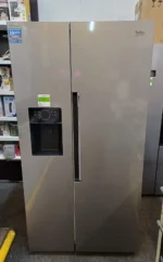 American-style stainless-steel fridge freezer by Beko, model ASN642VPS