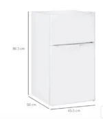 HOMCOM 88L Under Counter Fridge Freezer - White 800-128V70WT - Image 6