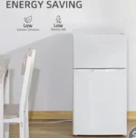 HOMCOM 88L Under Counter Fridge Freezer - White 800-128V70WT - Image 5