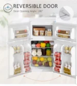 HOMCOM 88L Under Counter Fridge Freezer - White 800-128V70WT - Image 2