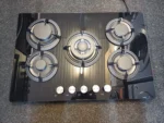 ElectriQ 75cm 5-Burner Gas Hob with Glass Surface – Black