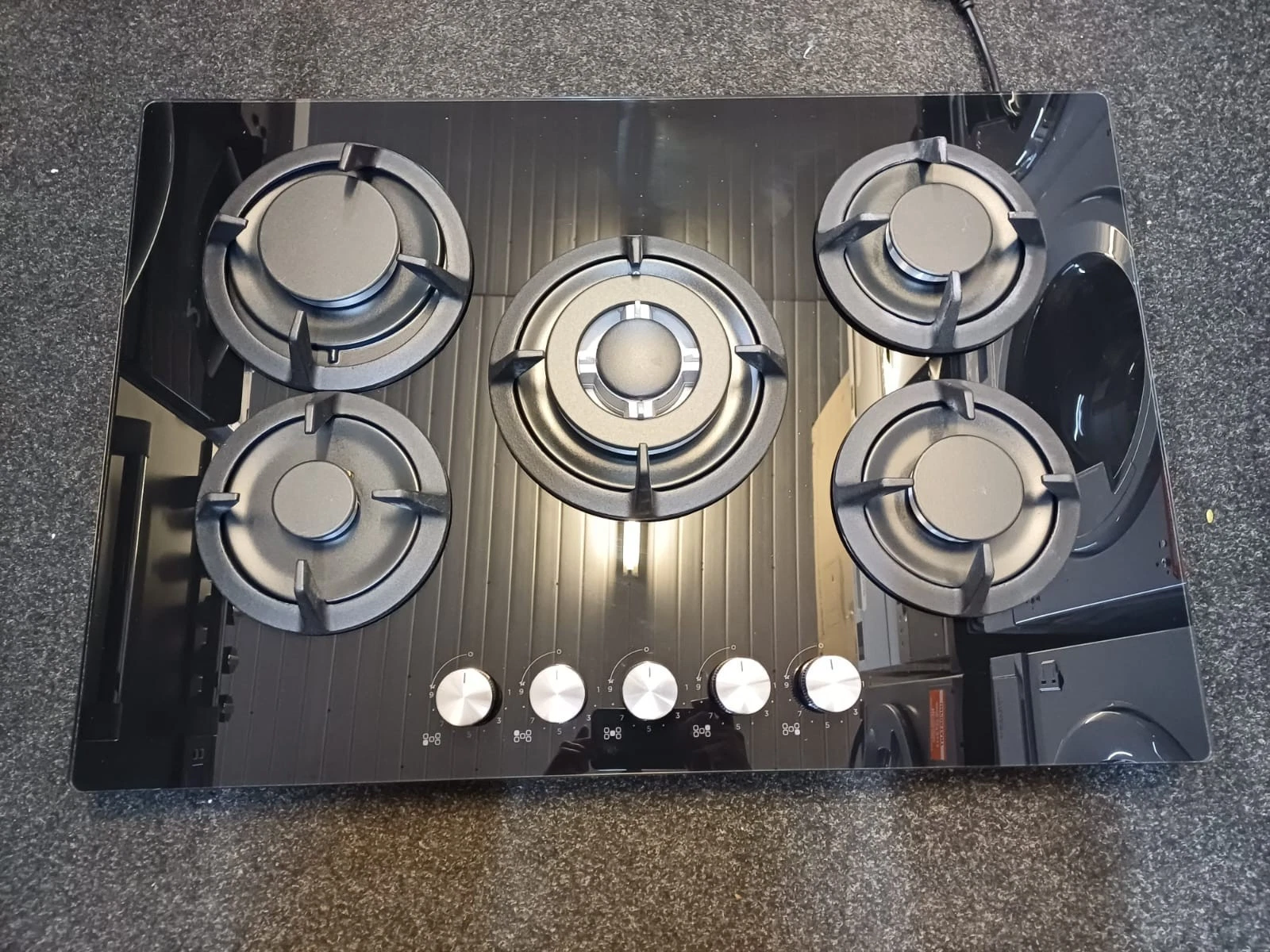 s-l1600 - 2025-12-03T111104.437 ElectriQ 75cm 5-Burner Gas Hob with Glass Surface – Black - Image 1