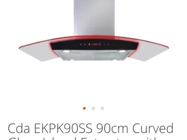 CDA 90cm Viceroy Canopy Range Hood with Glass Panel WRCAN90RF