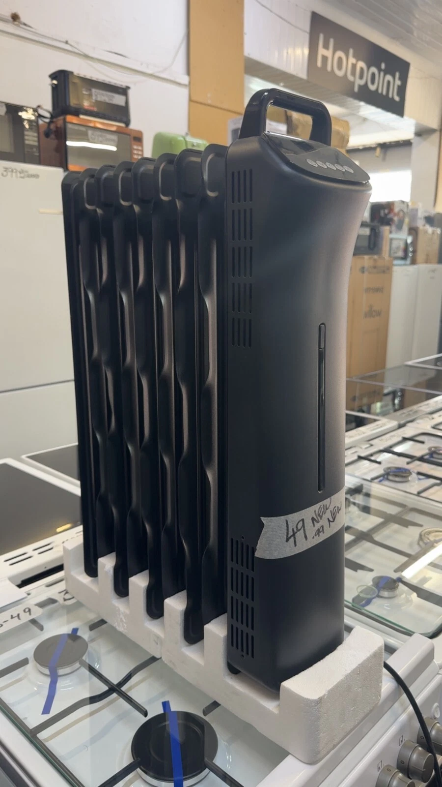 s-l1600 - 2025-12-09T145919.998 black Oil Filled Radiator With 9 Wavy Eco Fins And Eco Mode 2kw - Image 1