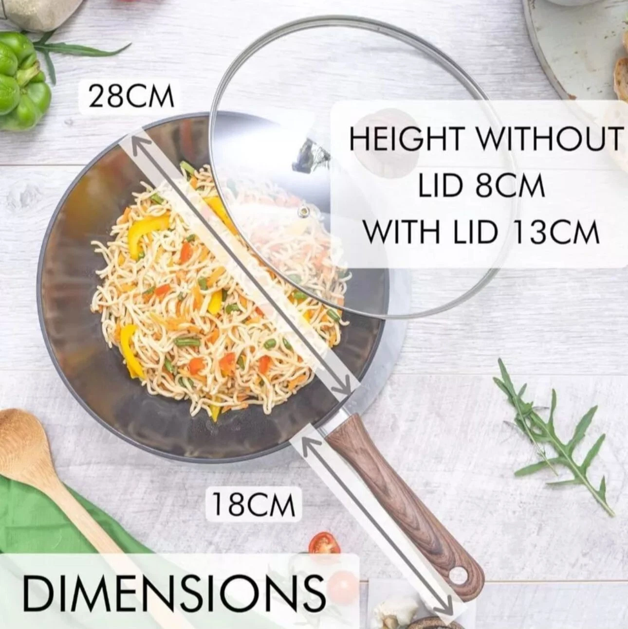 s-l1600 - 2025-12-09T160535.149 nuovva NonStick Induction Wok Pan DeepStir Fry Pan with Glass Lid28cm FryingPan - Image 1
