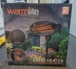 Warmlite WL42009 Quartz Portable Patio Heater with 3 Heat Settings, 2000W, Black