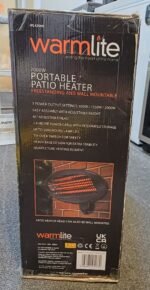 Warmlite WL42009 Quartz Portable Patio Heater with 3 Heat Settings, 2000W, Black - Image 2