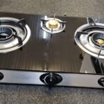 N.J NGB-S3 Black Glass 3 Burners Gas Stove