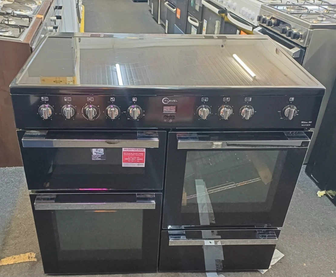 s-l1600 (52) Flavel Milano 100cm ceramic Electric Range Cooker black chrome - Image 1