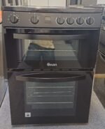Swan SX16730B 60cm Double Oven Electric Cooker • Ceramic Hob • Black • 99 L